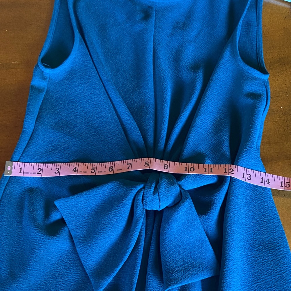 Bar III Teal Midi knot front cocktail dress - Picture 3 of 10